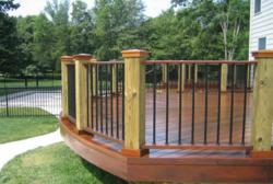 Ipe deck with radius front and custom rail